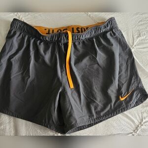 Gray and Orange Nike Athletic Shorts